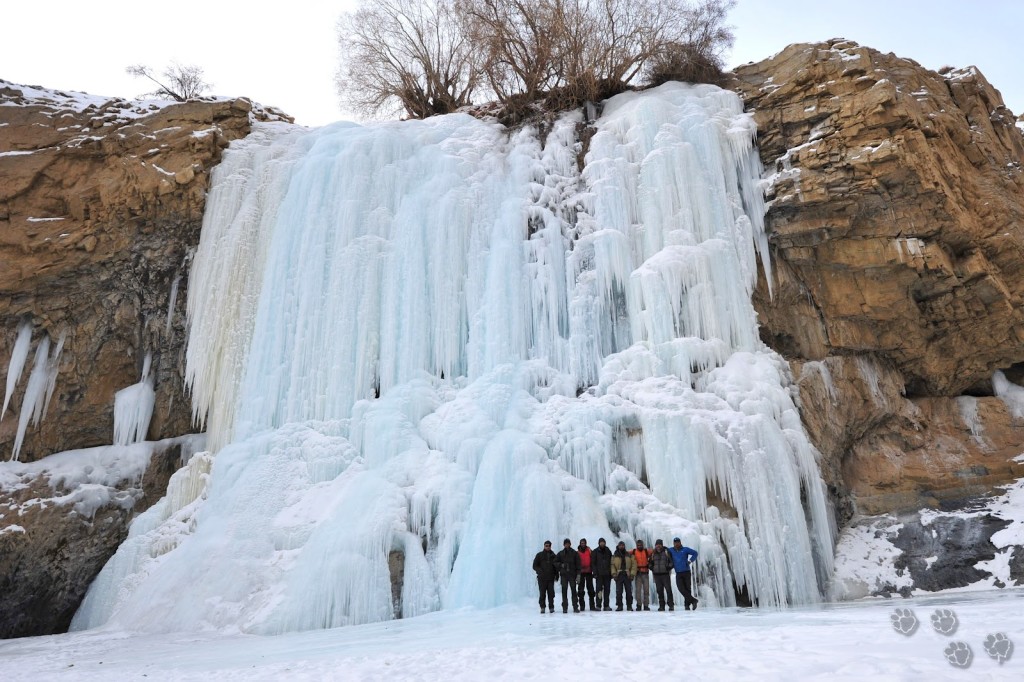 Waterfall Frozen in its Tracks Near the Nerak Campsite