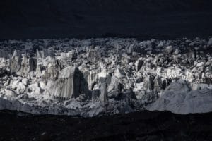 Ice on the North Enilchek Glacier after Merzbacher Lake melts