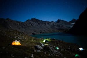 Tent camp at Alakol Lake